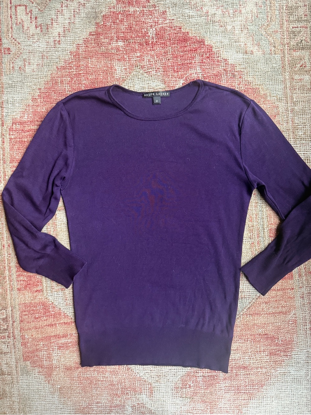 Ralph Lauren black label Purple Crewneck cotton Sweater